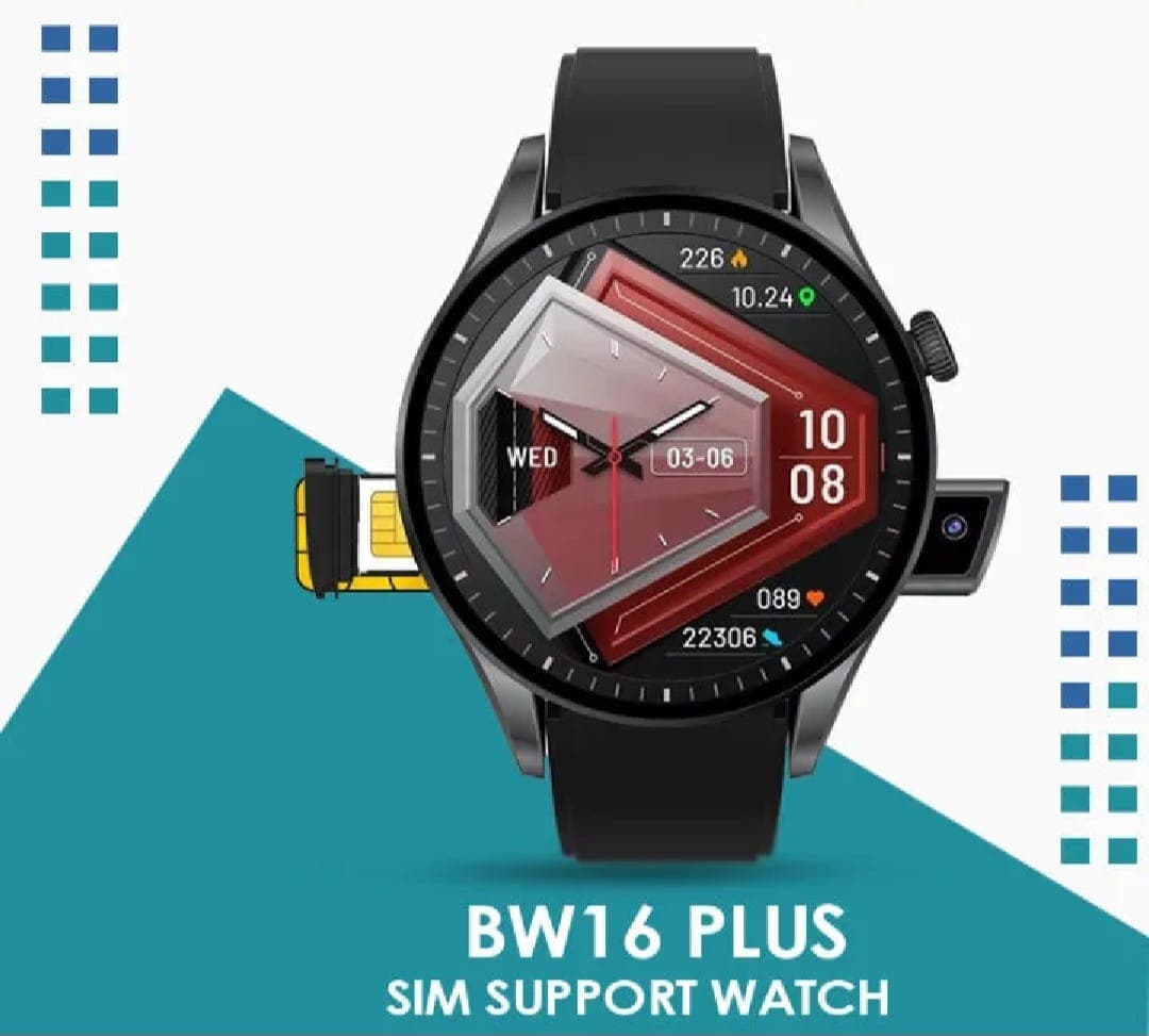 Sim Supported Camera Smart Watch BW16,  IPS 1.50 Display 400 mAh Battery