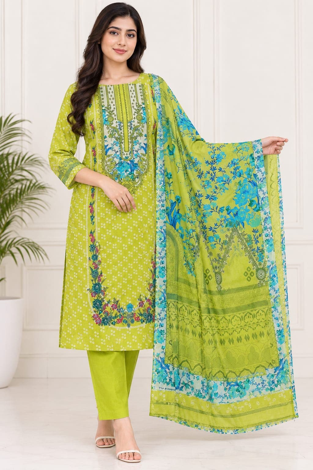 Premium Zamzam Swiss Cotton Unstitched Three Piece for Women